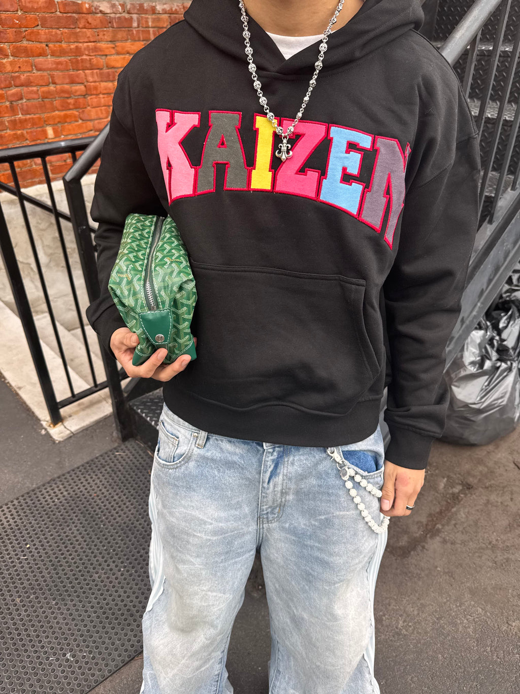 BLACK "KAIZEN" HOODIE