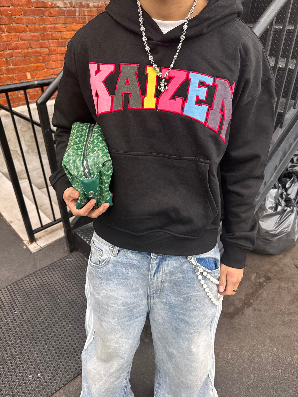 BLACK "KAIZEN" HOODIE